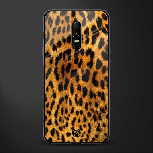 leopard fur glass case for oneplus 6 image