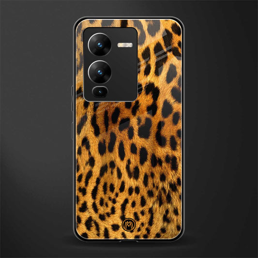 leopard fur back phone cover | glass case for vivo v25 pro 5g