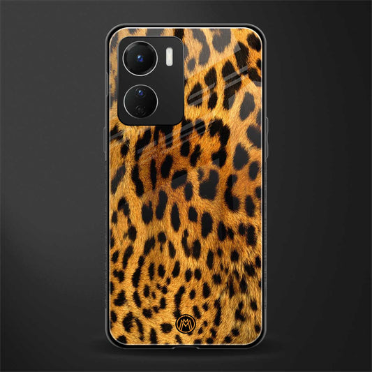 leopard fur back phone cover | glass case for vivo y16