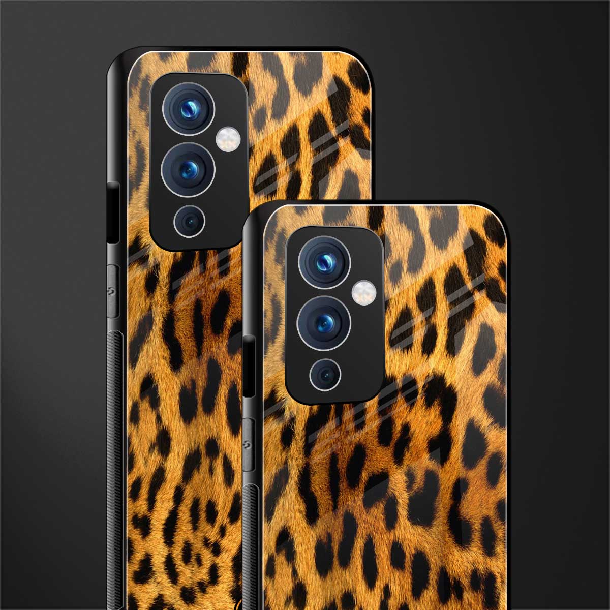 leopard fur back phone cover | glass case for oneplus 9