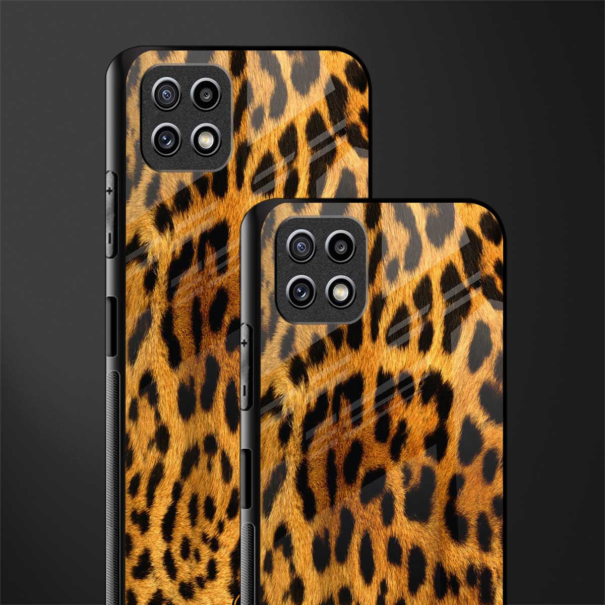 leopard fur back phone cover | glass case for samsung galaxy f42