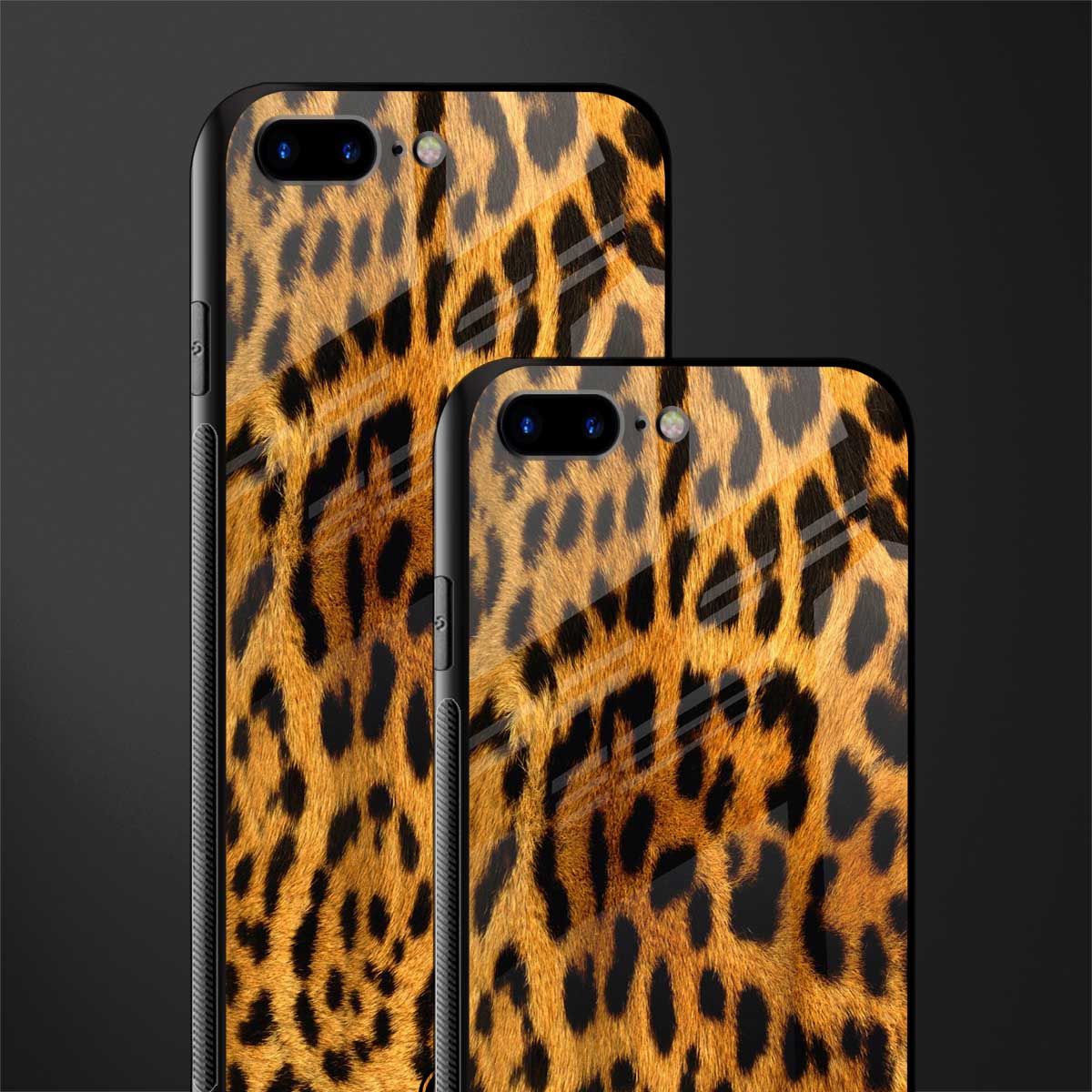 leopard fur glass case for iphone 7 plus image-2