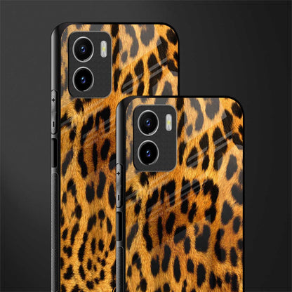 leopard fur back phone cover | glass case for vivo y72