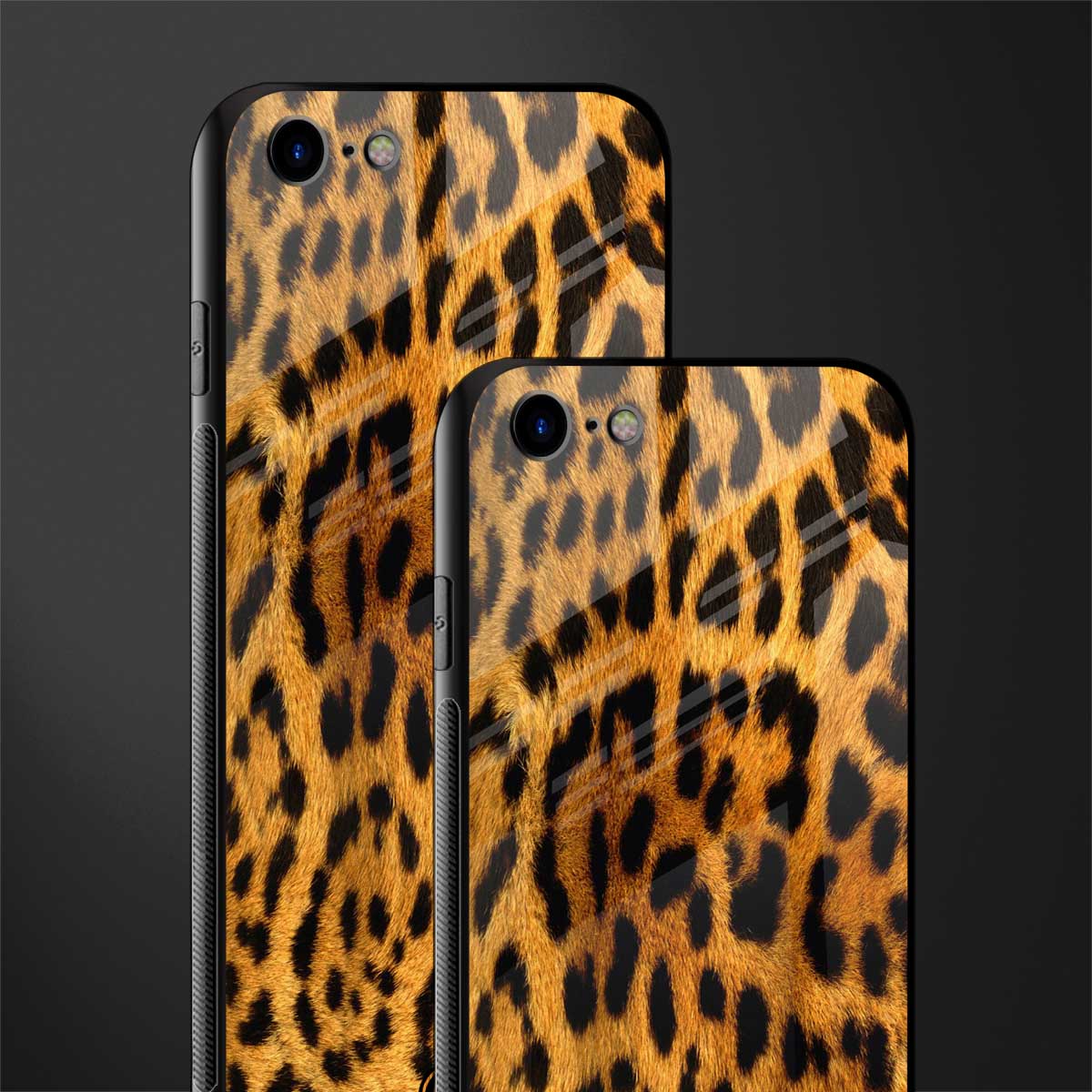 leopard fur glass case for iphone se 2020 image-2