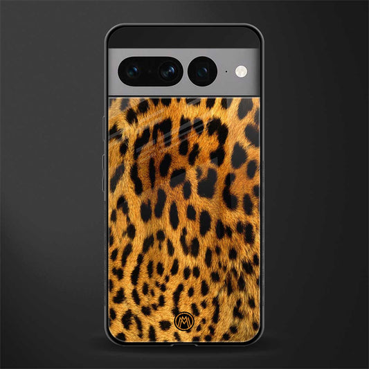 leopard fur back phone cover | glass case for google pixel 7 pro