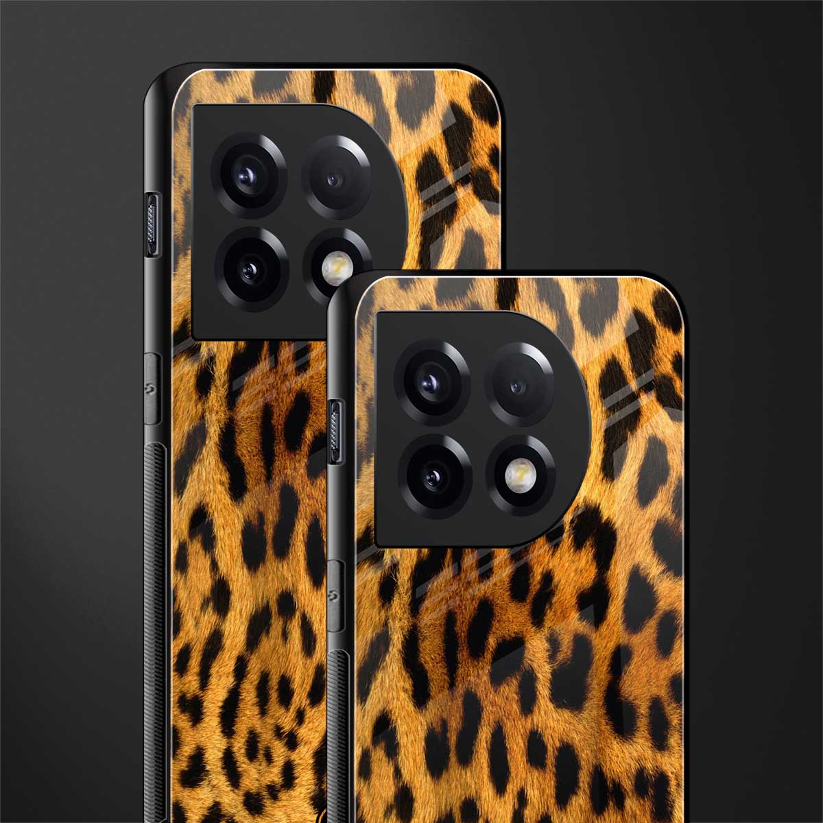 leopard fur back phone cover | glass case for oneplus 11