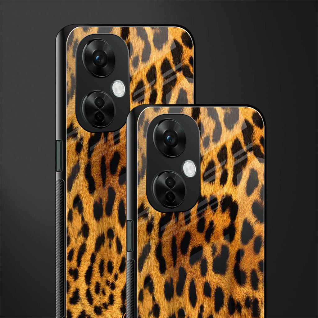 leopard fur back phone cover | glass case for oneplus nord ce 3 lite