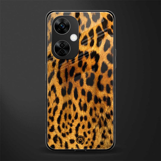 leopard fur back phone cover | glass case for oneplus nord ce 3 lite