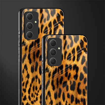 leopard fur back phone cover | glass case for samsung galaxy a54 5g