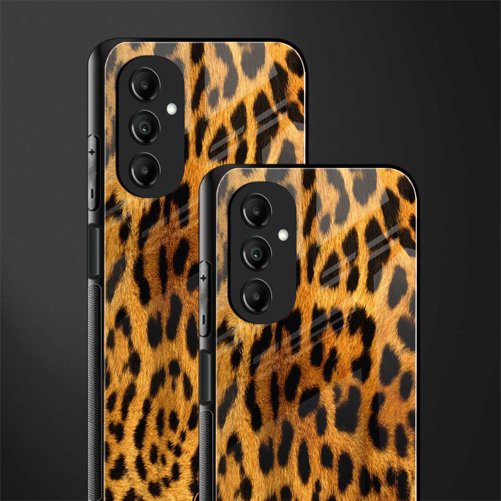leopard fur back phone cover | glass case for samsung galaxy a14 5g