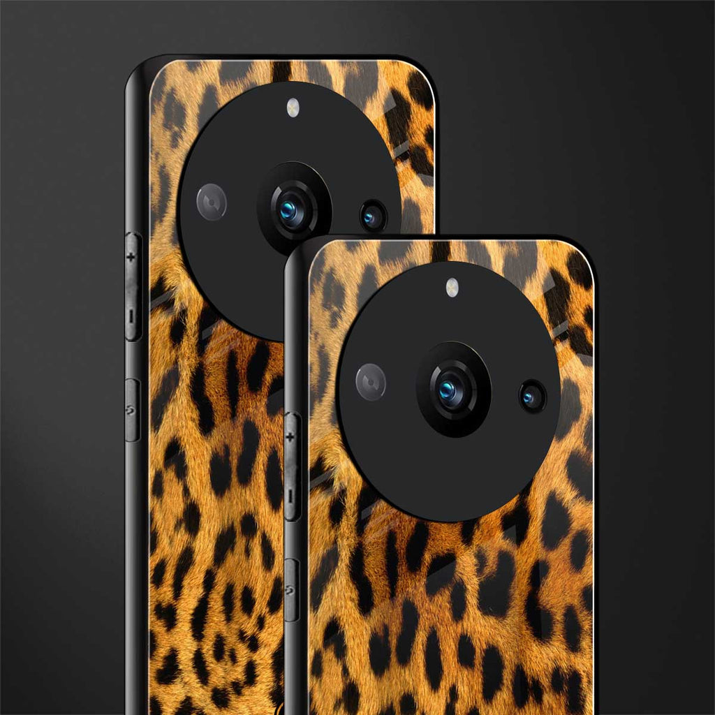 leopard fur back phone cover | glass case for realme 11 pro 5g