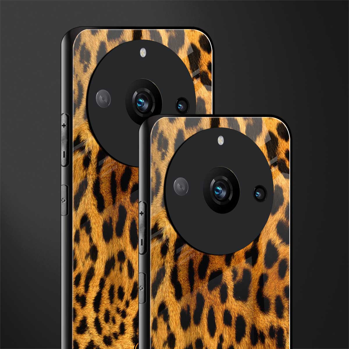 leopard fur back phone cover | glass case for realme 11 pro 5g