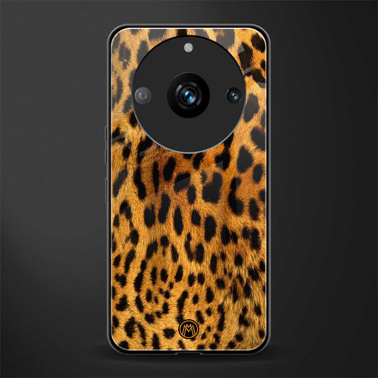 leopard fur back phone cover | glass case for realme 11 pro 5g