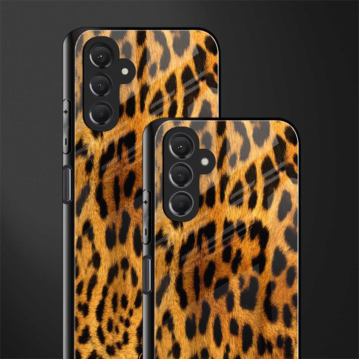 leopard fur back phone cover | glass case for samsun galaxy a24 4g