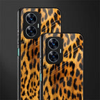 leopard fur back phone cover | glass case for realme c55