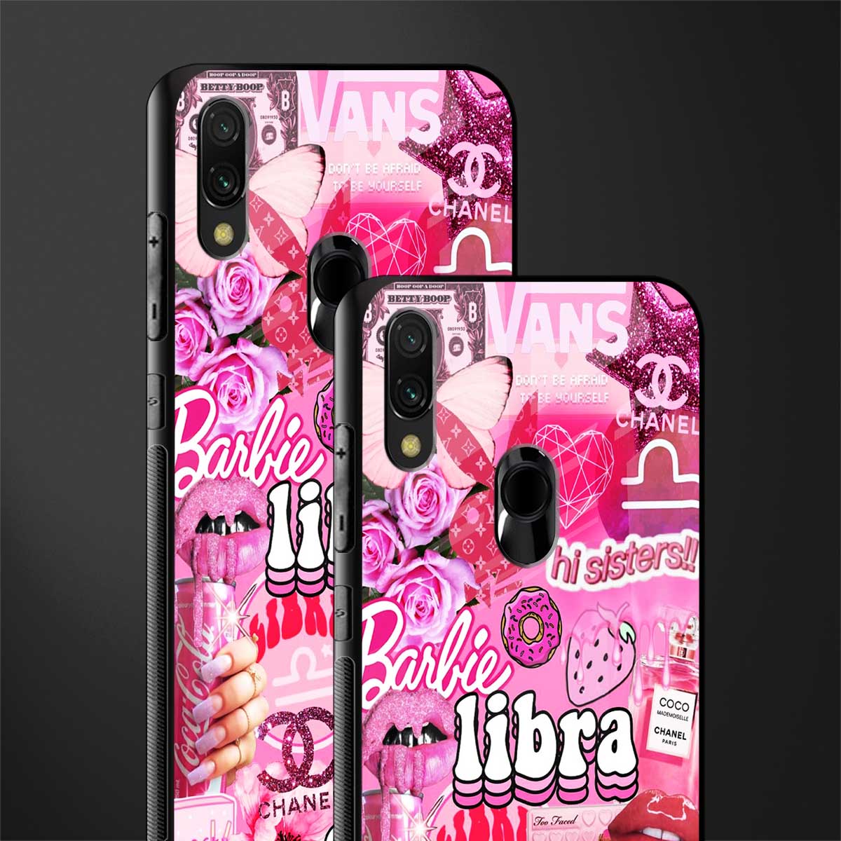 libra aesthetic collage glass case for redmi y3 image-2