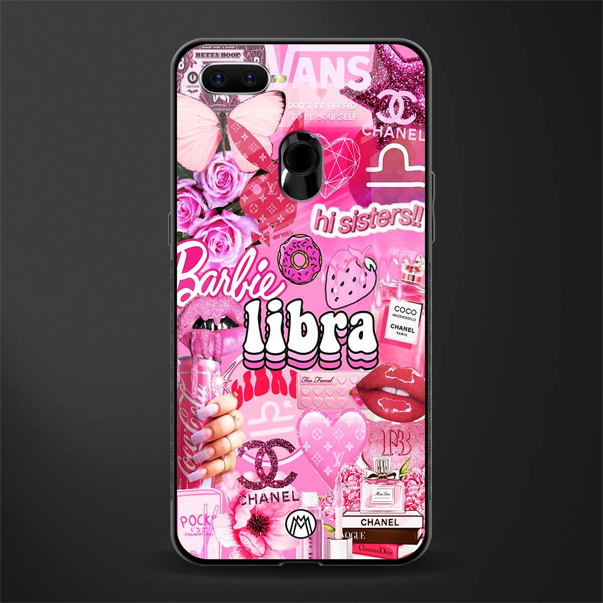 libra aesthetic collage glass case for oppo a12 image