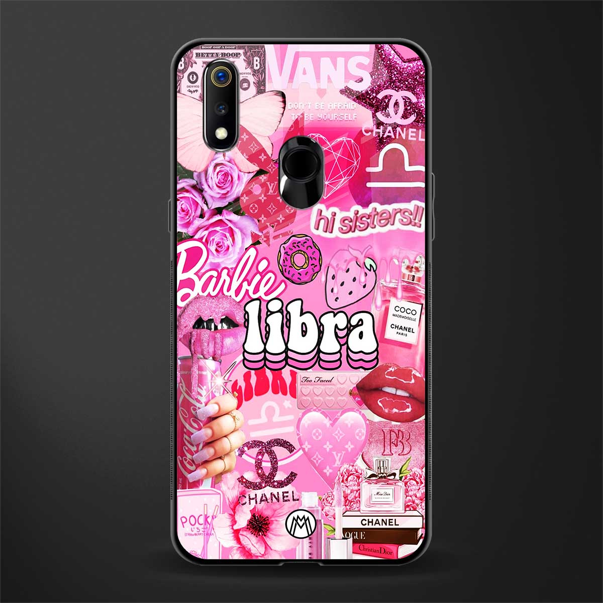 libra aesthetic collage glass case for realme 3 pro image