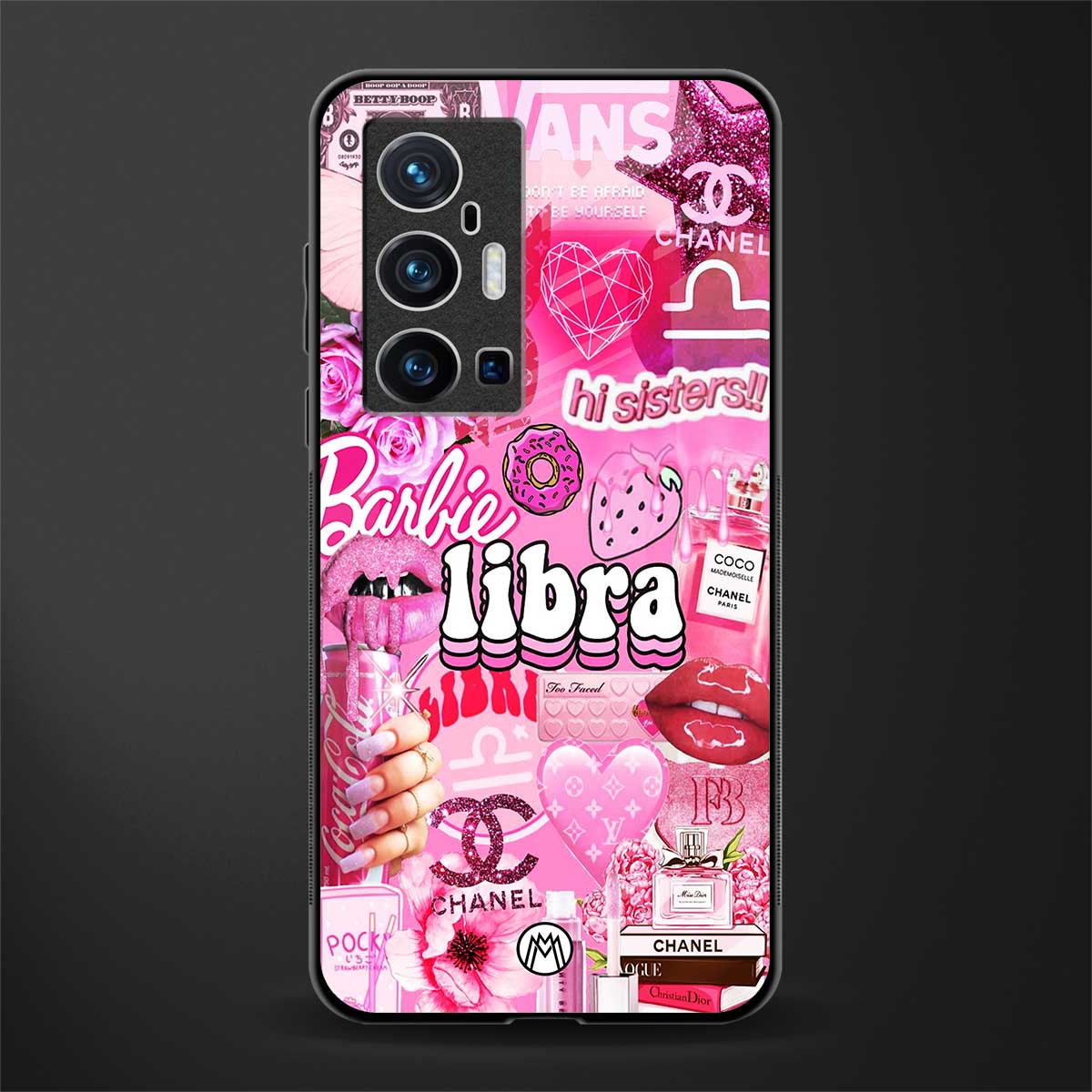 libra aesthetic collage glass case for vivo x70 pro plus image
