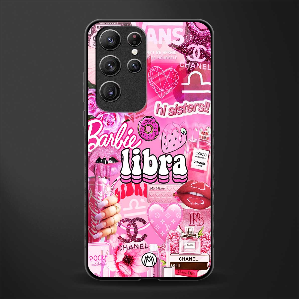 libra aesthetic collage glass case for samsung galaxy s22 ultra 5g image