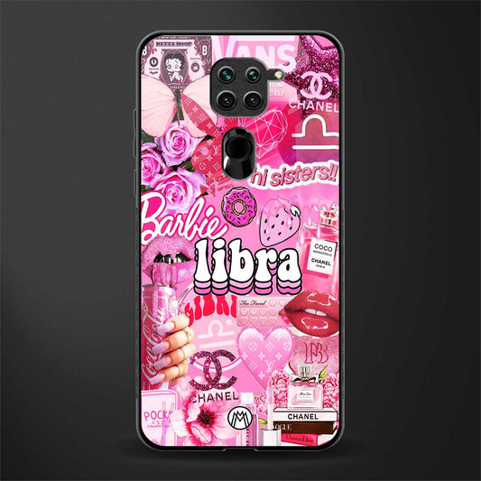 libra aesthetic collage glass case for redmi note 9 image