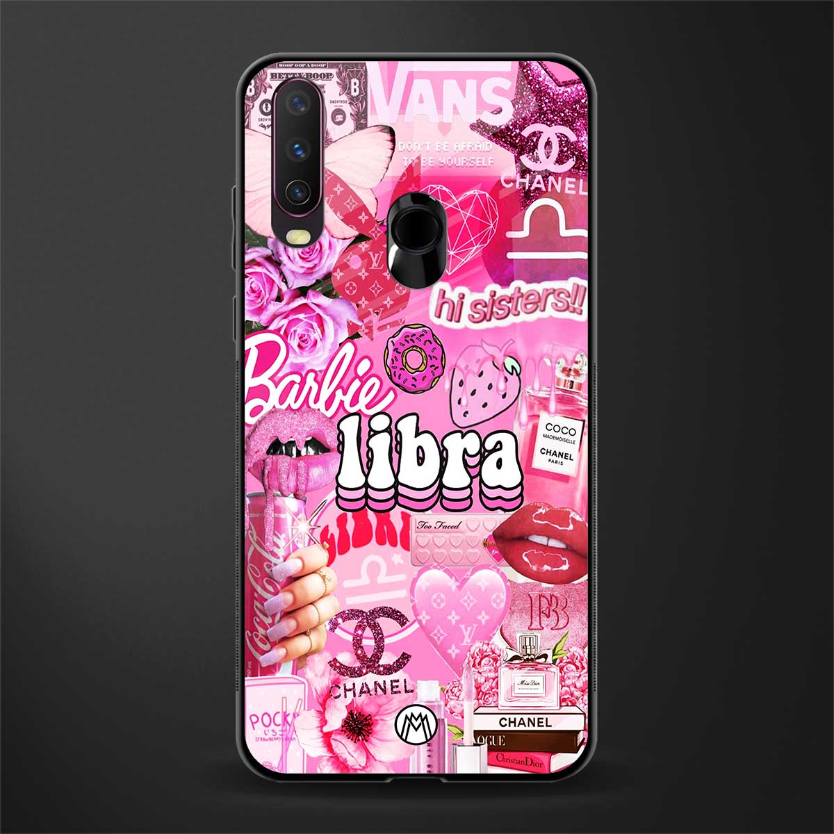 libra aesthetic collage glass case for vivo y12 image