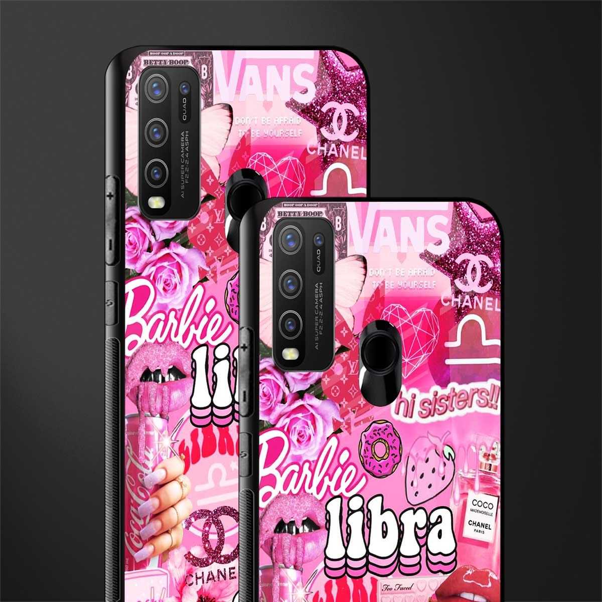 libra aesthetic collage glass case for vivo y50 image-2