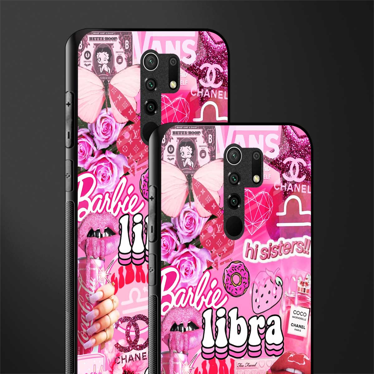 libra aesthetic collage glass case for poco m2 image-2