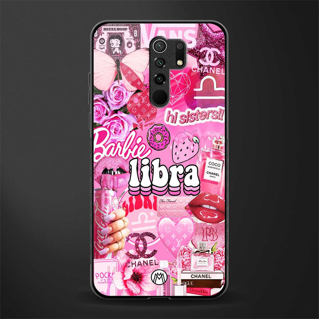 libra aesthetic collage glass case for redmi 9 prime image