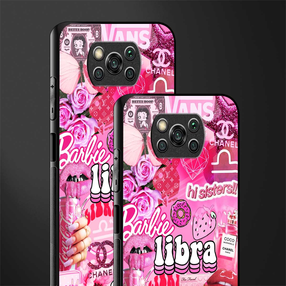 libra aesthetic collage glass case for poco x3 image-2