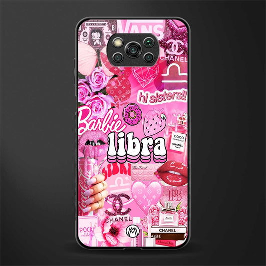 libra aesthetic collage glass case for poco x3 image