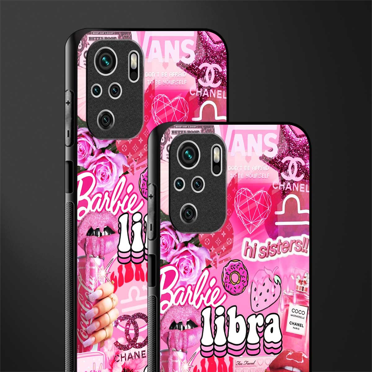 libra aesthetic collage glass case for redmi note 10 image-2