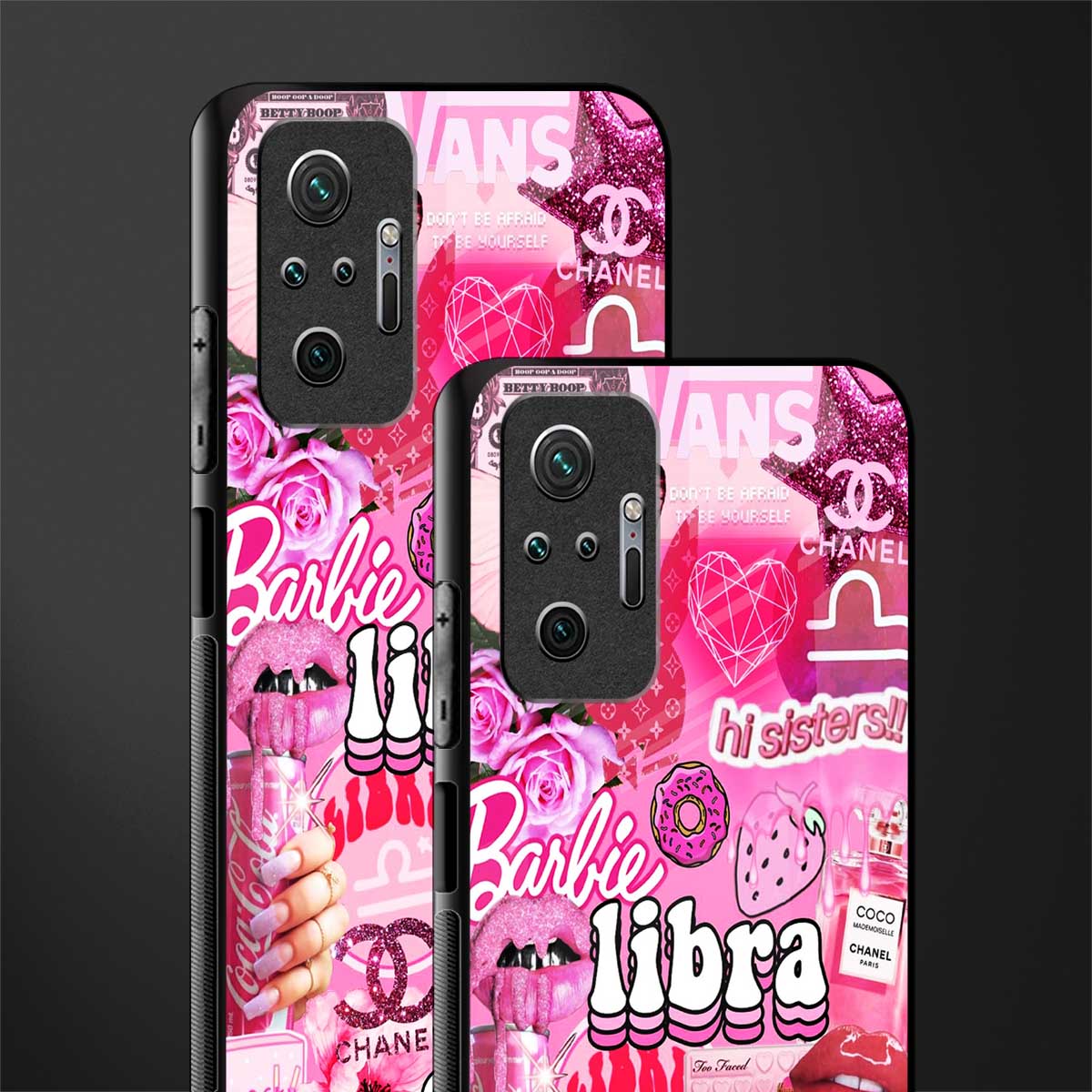 libra aesthetic collage glass case for redmi note 10 pro image-2