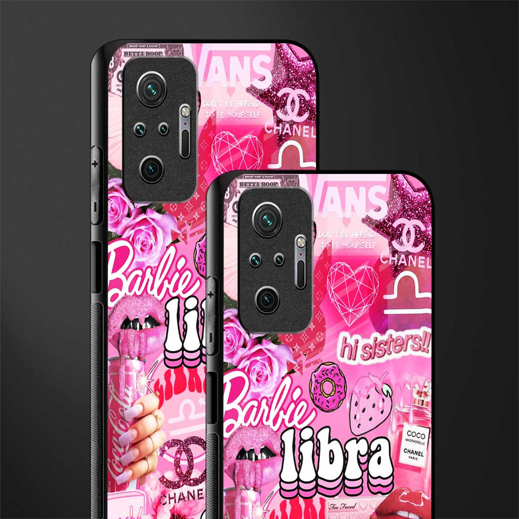 libra aesthetic collage glass case for redmi note 10 pro max image-2