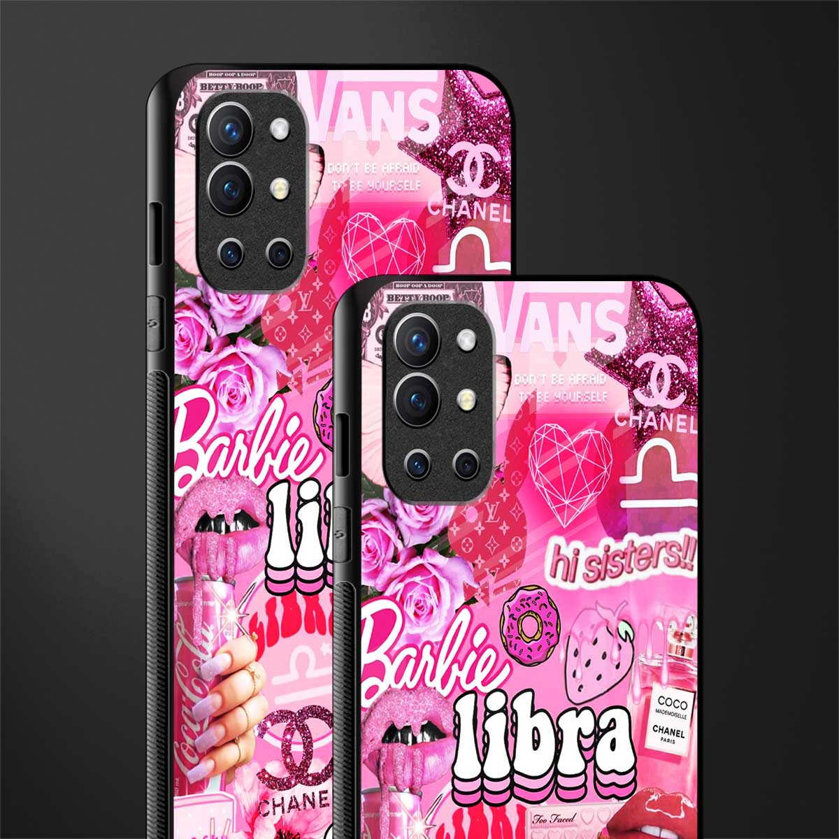 libra aesthetic collage glass case for oneplus 9r image-2
