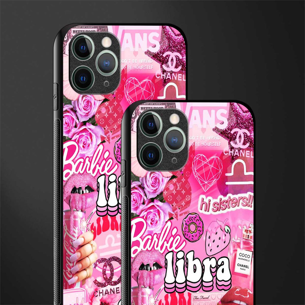 libra aesthetic collage glass case for iphone 11 pro max image-2