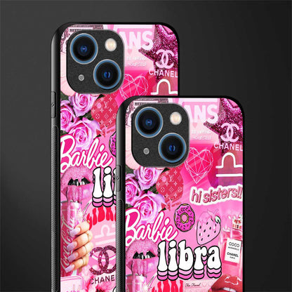 libra aesthetic collage glass case for iphone 13 mini image-2