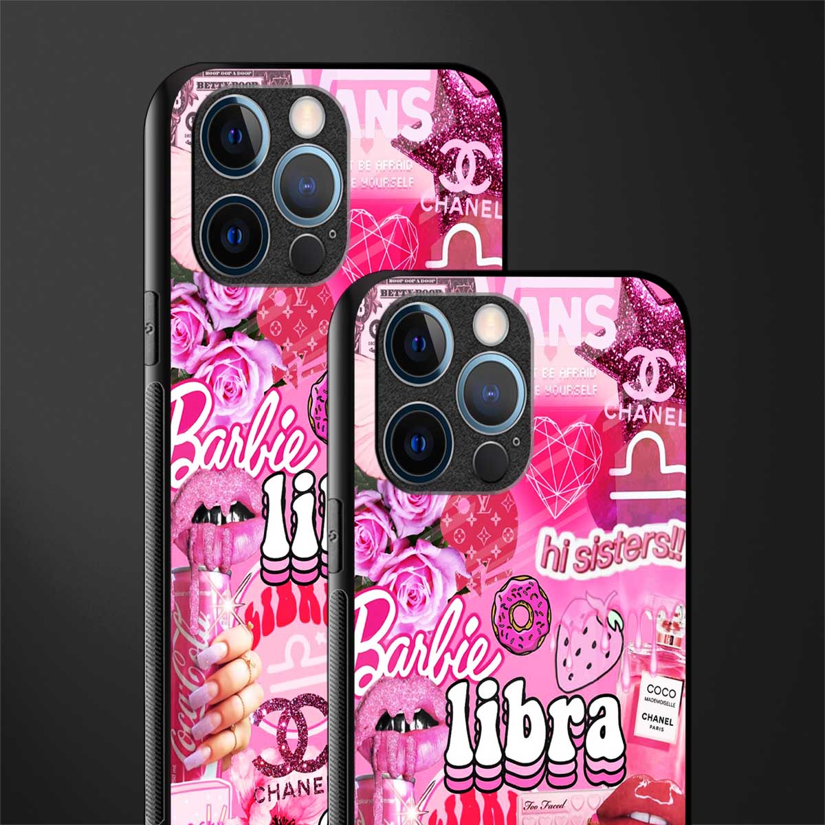 libra aesthetic collage glass case for iphone 12 pro image-2