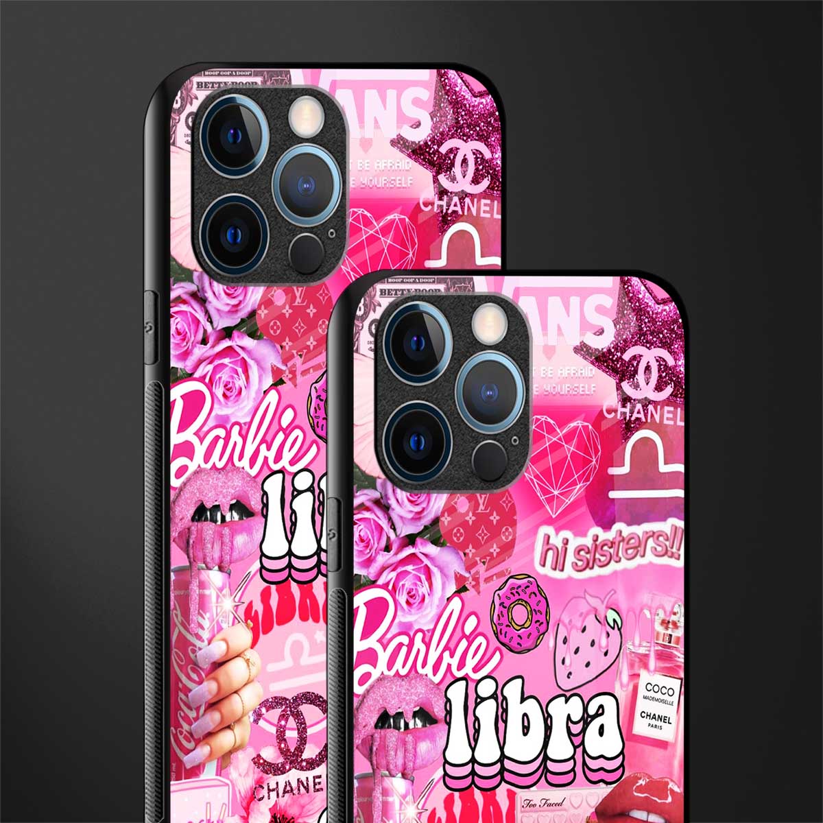 libra aesthetic collage glass case for iphone 14 pro image-2