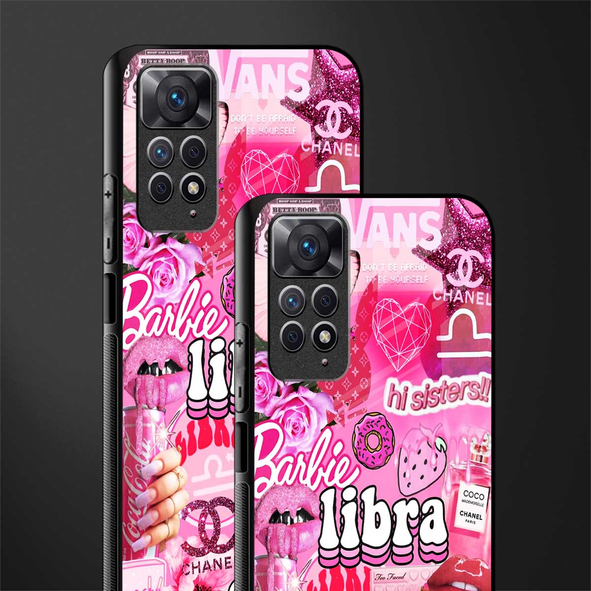 libra aesthetic collage back phone cover | glass case for redmi note 11 pro plus 4g/5g