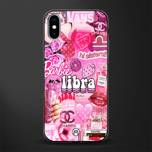 libra aesthetic collage glass case for iphone x image