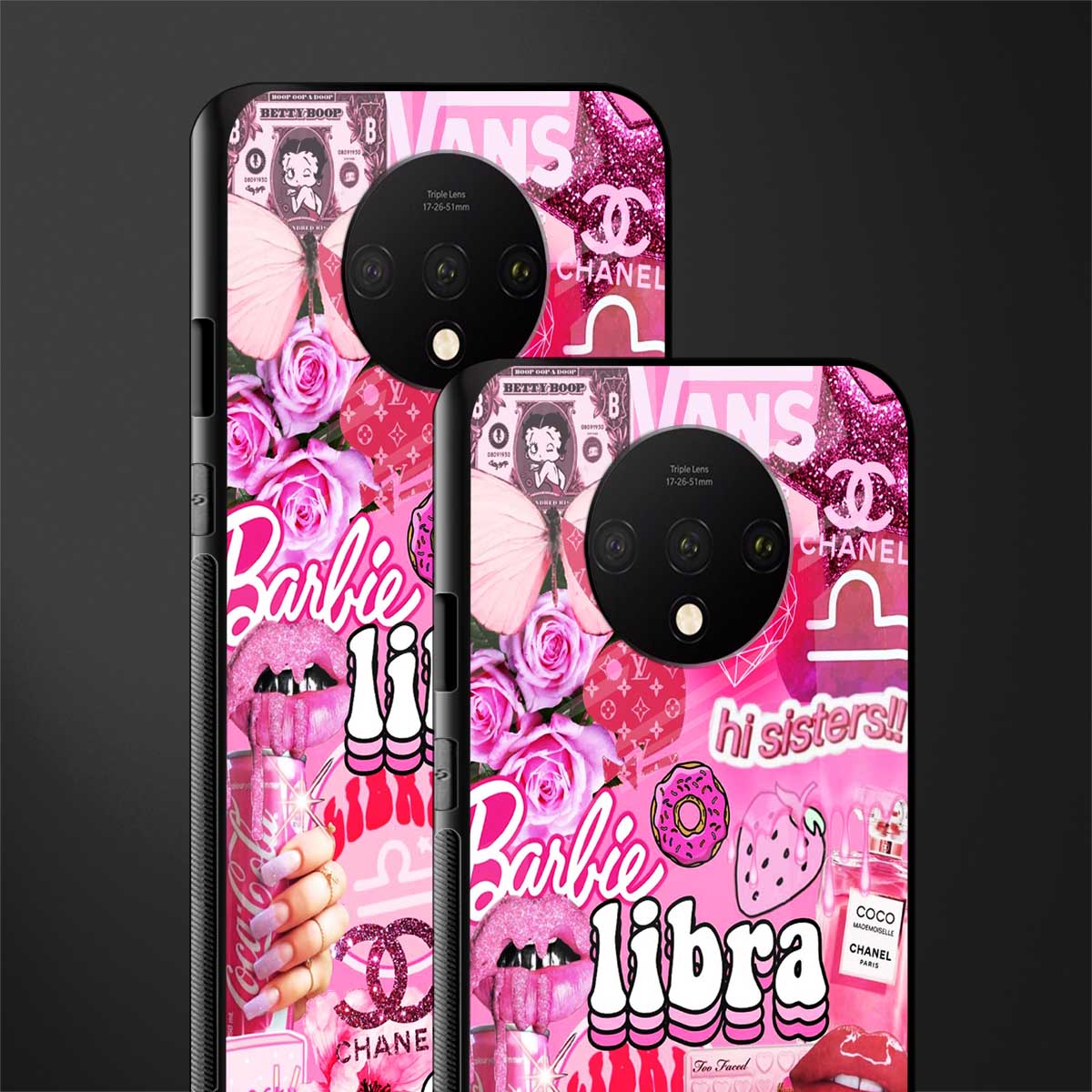 libra aesthetic collage glass case for oneplus 7t image-2