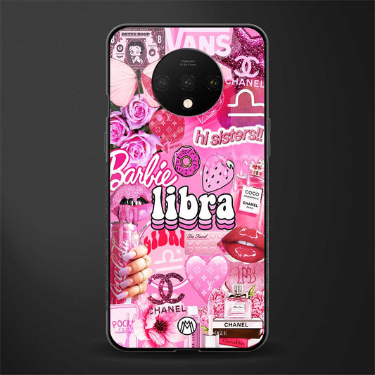 libra aesthetic collage glass case for oneplus 7t image