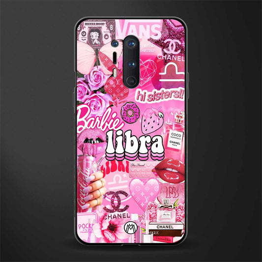 libra aesthetic collage glass case for oneplus 8 pro image