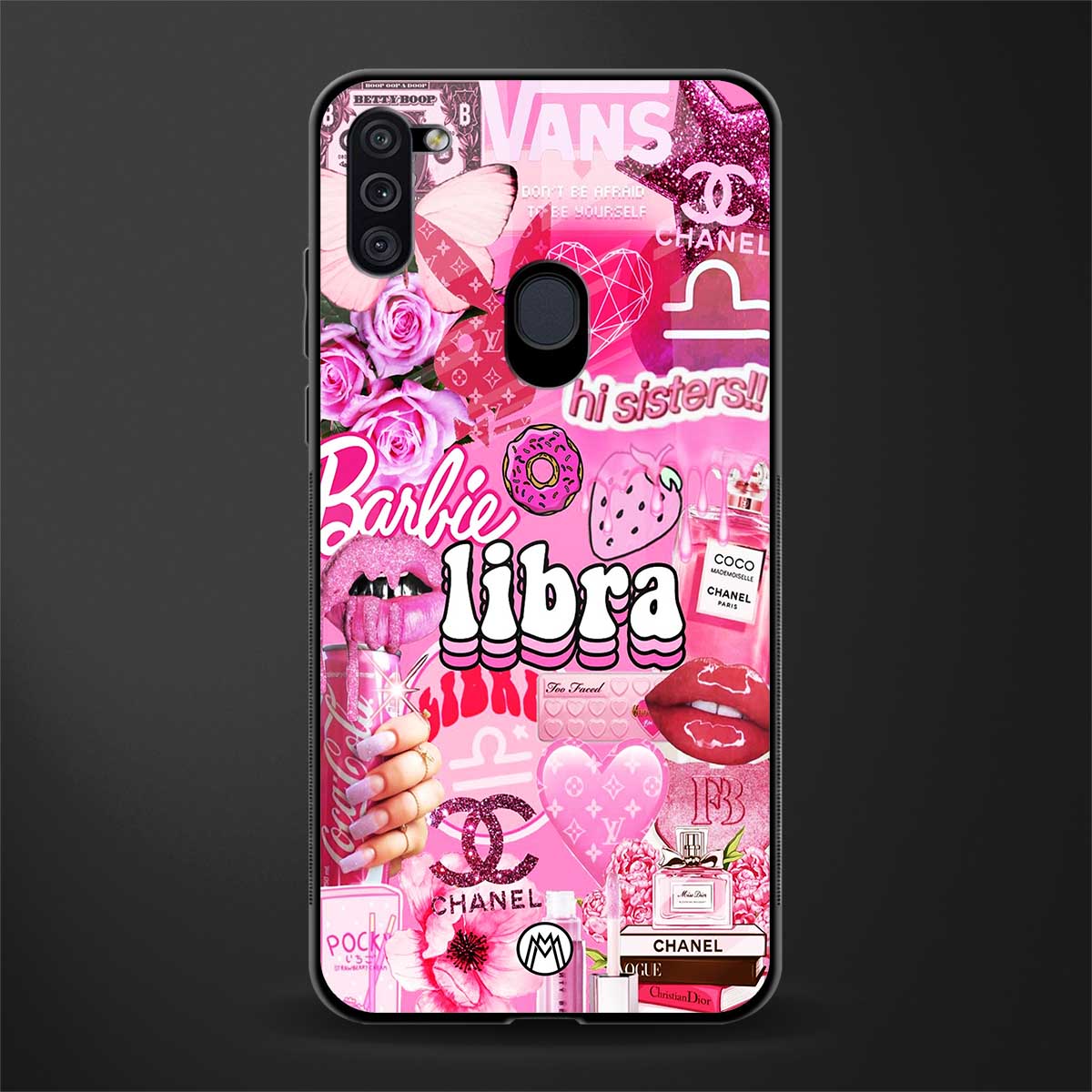 libra aesthetic collage glass case for samsung galaxy m11 image