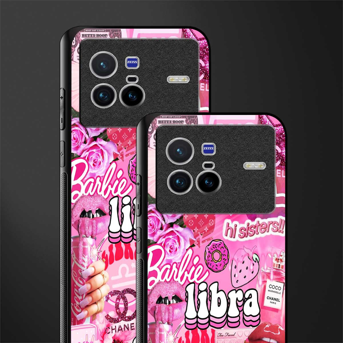 libra aesthetic collage glass case for vivo x80 image-2