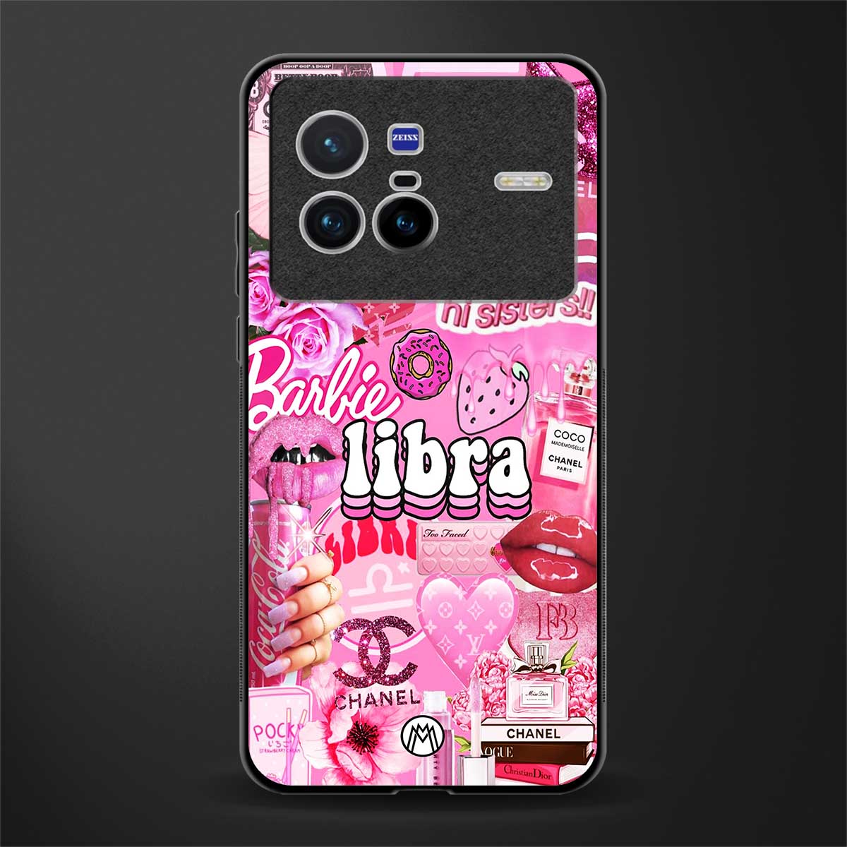 libra aesthetic collage glass case for vivo x80 image