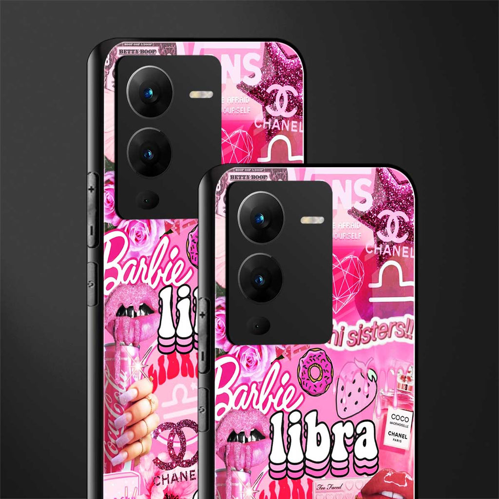 libra aesthetic collage back phone cover | glass case for vivo v25 pro 5g