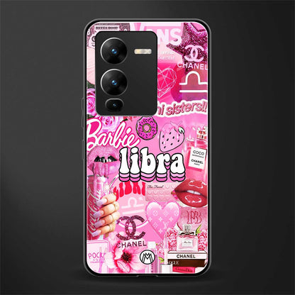 libra aesthetic collage back phone cover | glass case for vivo v25 pro 5g