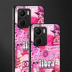 libra aesthetic collage back phone cover | glass case for vivo y16
